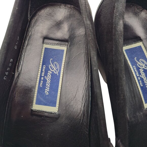 Vintage Bragano Cole Haan Italy Men 8.5W Black Suede Horsebit Loafers Dress Shoe - Picture 11 of 11